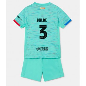 Barcelona Alejandro Balde #3 Tredje trøje Børn 2023-24 Kort ærmer (+ korte bukser)